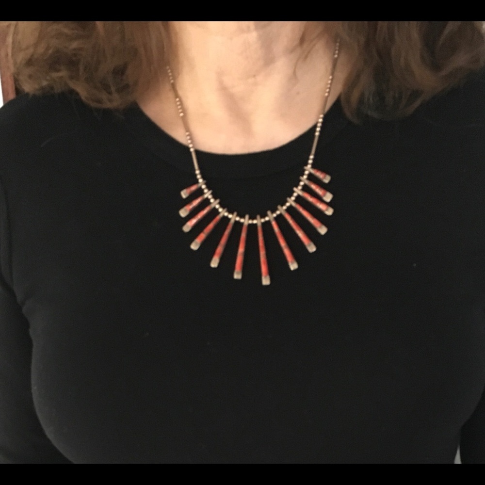 Vintage Native American Spiny Oyster Necklace Reversible - Picture 9 of 10